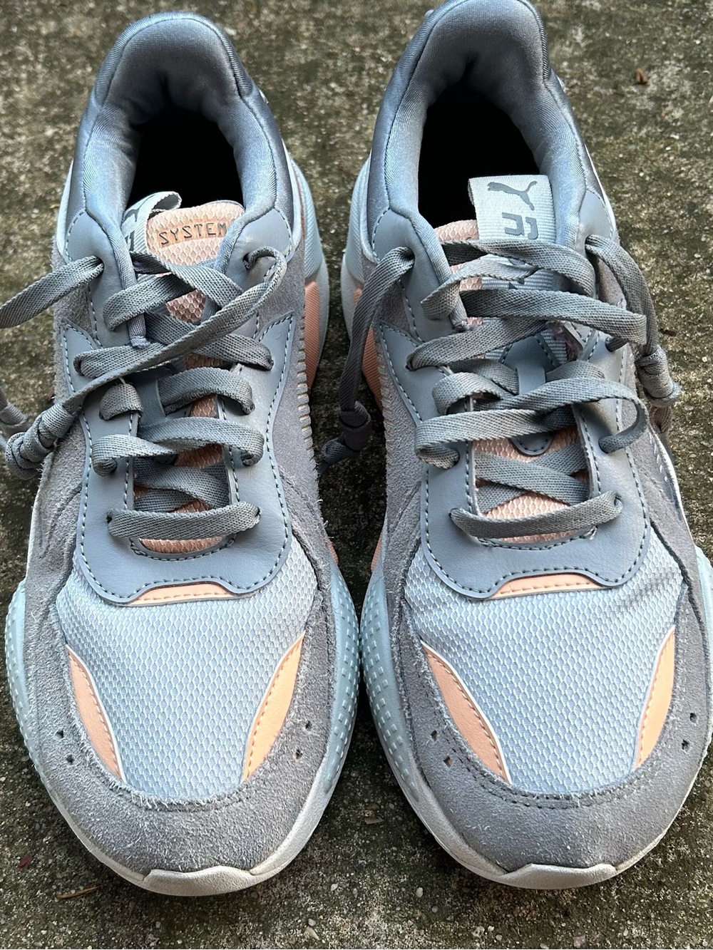 Puma Gray and Pale Pink Women's Athletic Sneakers - Picture 2 of 5